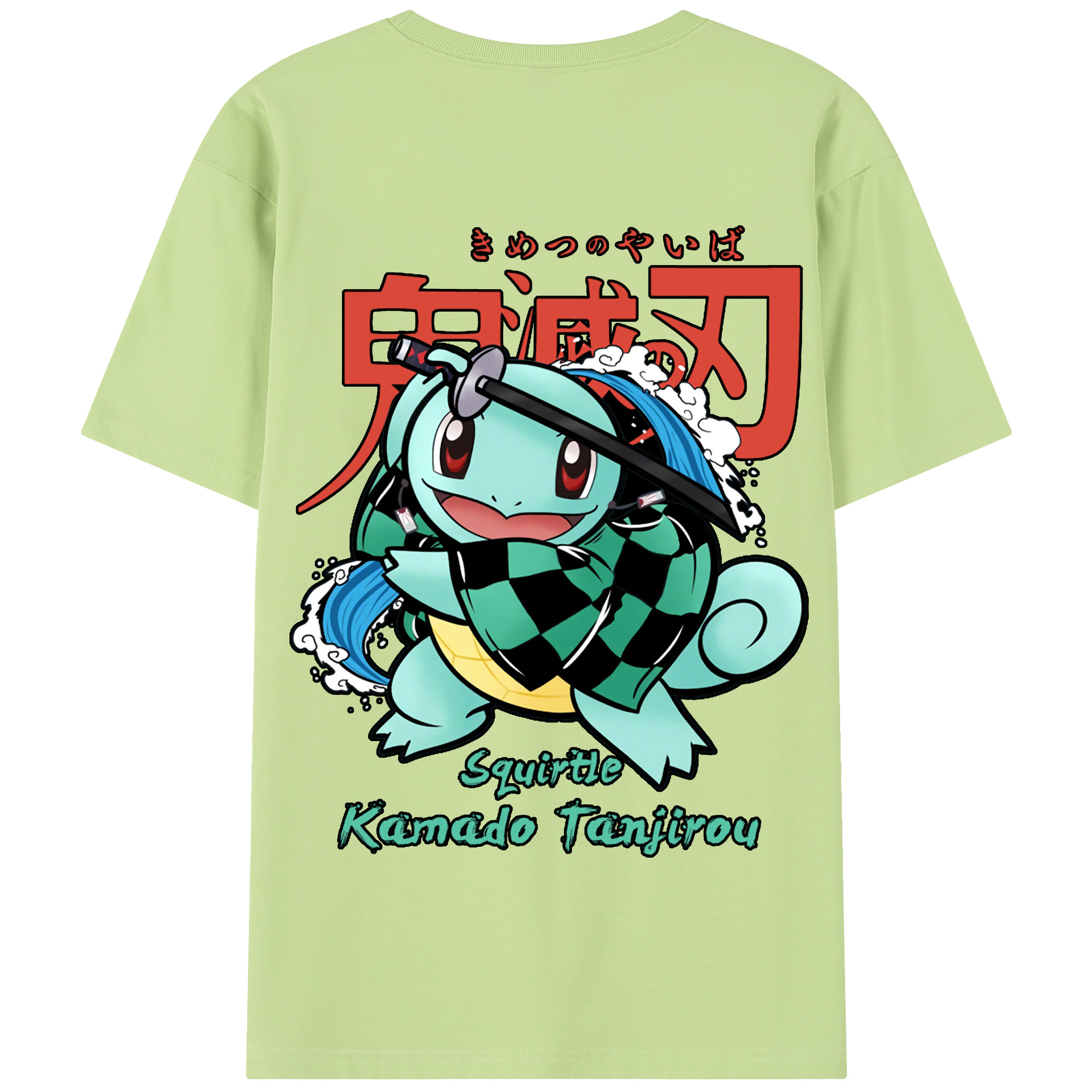 （画像用） 鬼滅の刃 竈門 炭治郎／かまど たんじろう Kamado Tanjirou 綿100％半袖Tシャツ（背面プリント）